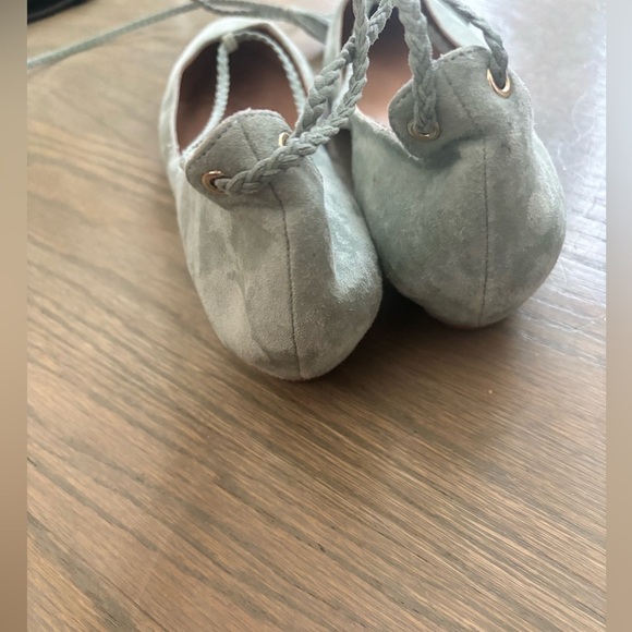 Steven Steve Madden Gennna Light Blue Pointed Toe Ballet Flat Lace Up Womens 9 - Picture 8 of 9